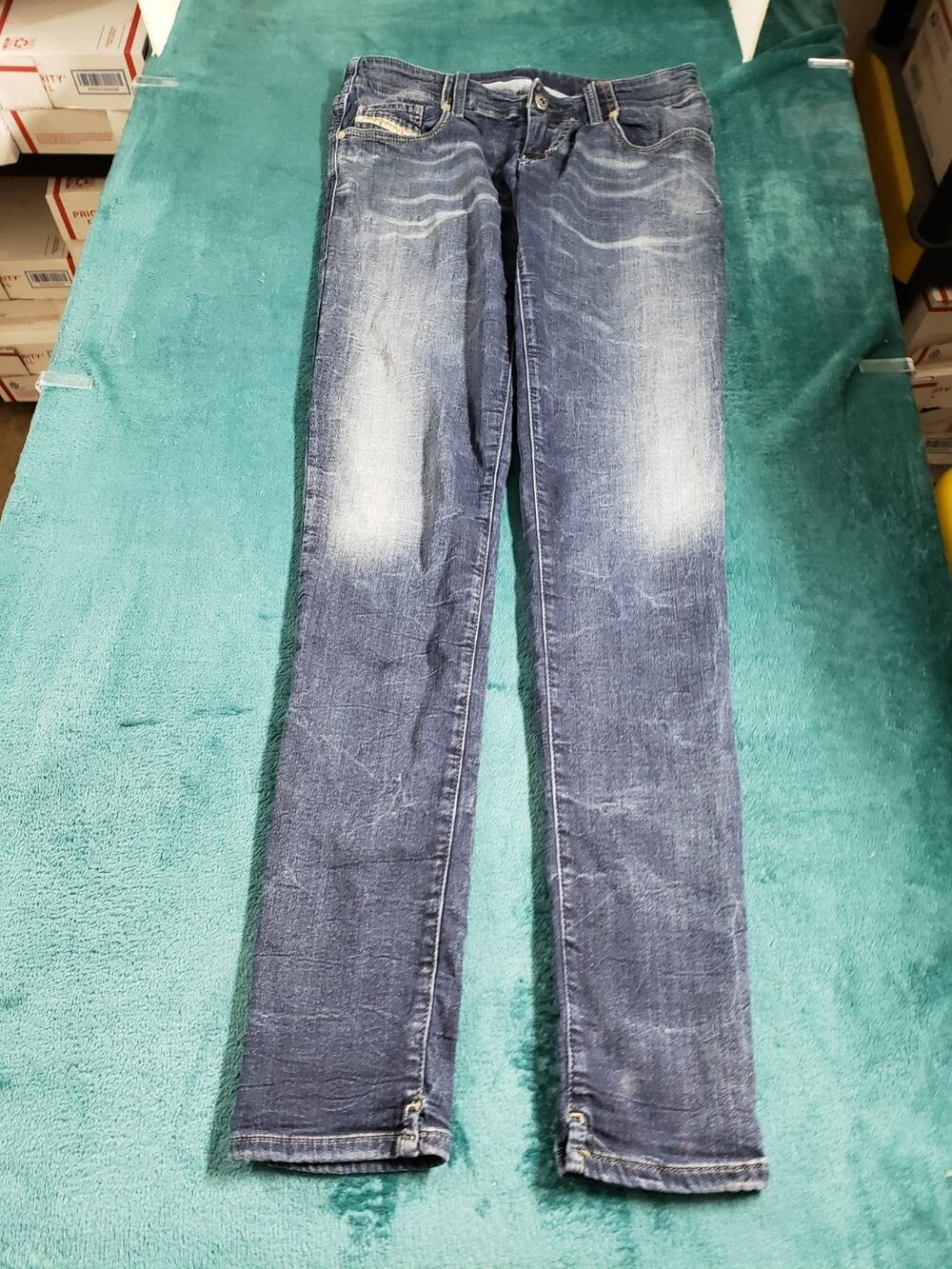 Diesel Jeans Size 27 Womens Blue Pants Ladies Denim Sweat Pants Grupee Skinny